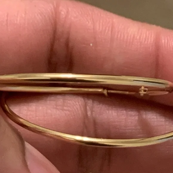 14k Gold Big Hoops - Picture 2 of 7